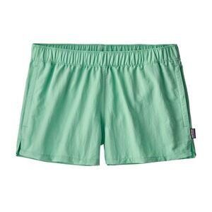 Patagonia Womens SZ M Barely Baggies Shorts Aqua Teal 2.5 Inseam Elastic Waist